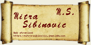 Mitra Sibinović vizit kartica